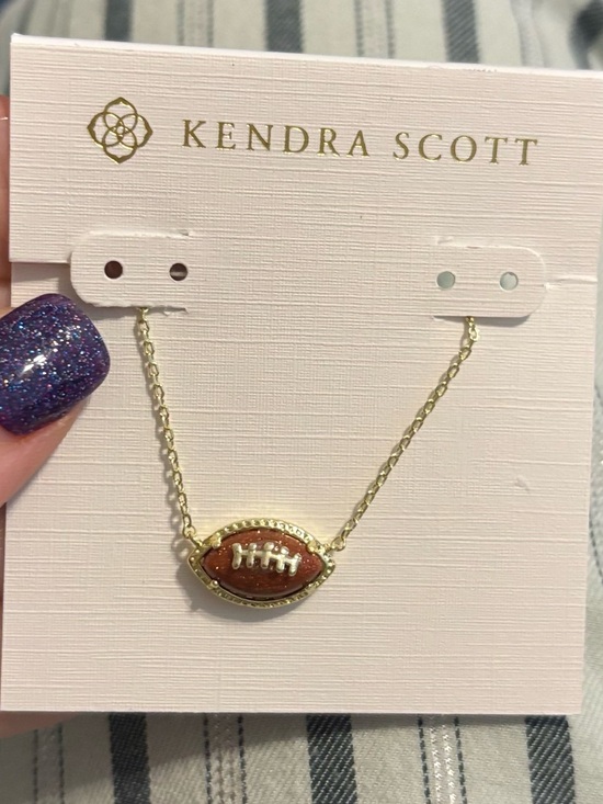 Kendra Scott Jewelry - Kendra Scott Gold Chain Necklace with Brown Football Charm